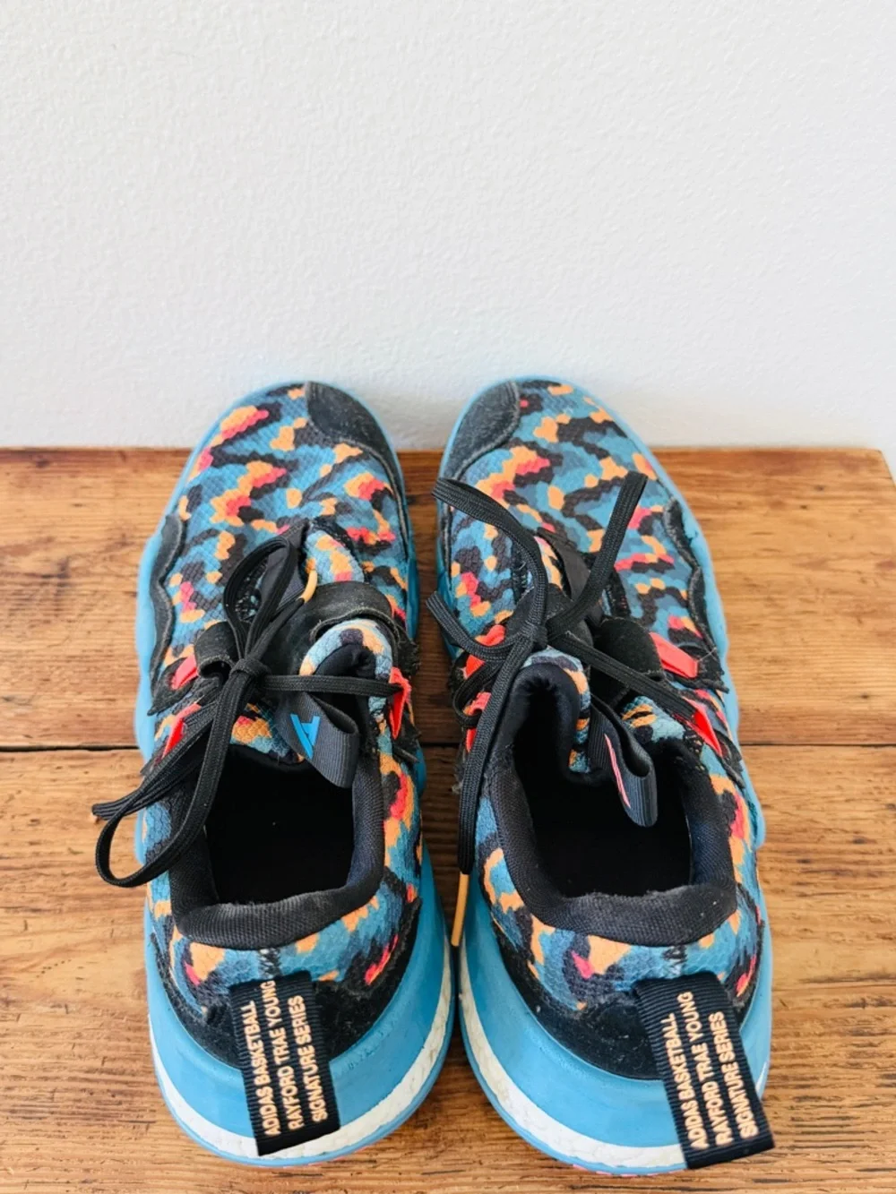 Adidas Trae Young 1 Pixels Core Black Sky Rush Blue  Basketball Sneakers